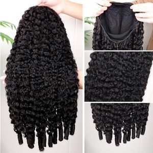 Factory Price 250% Density 16A Burmese Curly <strong>Half</strong> <strong>Wigs</strong> Virgin Hair 3 in 1 Spiral Curly End Beginner Friendly Glueless <strong>Wig</strong> - Product Image 2