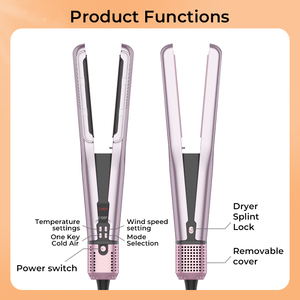 Nuovo Design portatile 2-in-1 asciugacapelli e piastra ionica per capelli sia a secco e bagnato capelli ad alta velocità soffiatore - Product Image 3