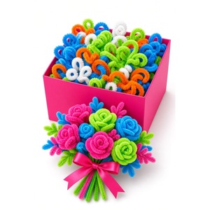Kit de fleurs en carton vibrant de haute qualité pour bouquets faits main DIY – Fournitures d'artisanat - Product Image 1