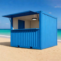 Kiosque de café mobile extensible de 10 pieds en structure acier préfabriquée, idéal pour les hôtels et les immeubles de bureaux