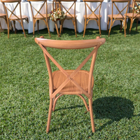 Offres Spéciales chaise Chiavari en métal durable bon marché couleur de grain de bois chaise à dossier croisé chaise de mariage