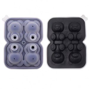 Easy Release Makes Four Teddy Bear Shaped Silicone Ice <b>Cube</b> Maker Tray for Chilled Drinks Whiskey Cocktails - Product Image 3