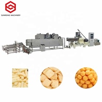 Ligne de production électrique complète Boule de fromage, riz, maïs soufflé croustillant, machine à fabriquer des snacks extrudeuse à double vis automatique en acier