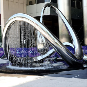 Fuente de Acero Inoxidable con Diseño Contemporáneo para Uso Comercial en Hoteles, con Elemento de Agua y Construcción Duradera - Product Image 1