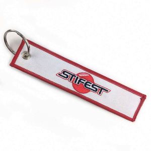 Articles promotionnels pour entreprises : Porte-clés brodé personnalisé avec logo et slogan, style Jet Tag japonais - Product Image 1