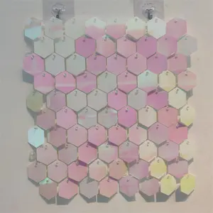 30*31 Hexagon Shimmer Wandpanelen Achtergrond Gouden Glinsterende Muur Voor Huwelijksfeest