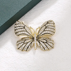 Broche de mariposa Vintage para mujer y niña, broche de estrás, cristal antiguo, forma de Animal, corsajes, bufanda, Clips, 2022 - Product Image 4