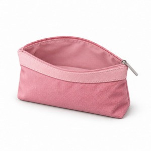 Bolsa de Cosméticos de Lona Rosa Pálido 22x4x14cm con Parte Superior Curva, Ribete en Contraste, Cierre de Cremallera, para Maquillaje y Viaje, Almacenamiento, Logotipo Personalizado, OEM, ODM, MOQ Bajo - Product Image 4