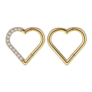 एटम f136 टाइटेनियम जिरकॉन पाइर्सिंग डेथ हैलिक्स हार्ट इयररिंग हूप 16 ग्राम कार्टिलेज ट्रेमस रिंग रिंग हिंग सेगमेंट रिंग क्लीकर - Product Image 2