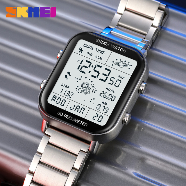 Digital Sport Watch Analog DigitReloj Watches Premium Wrist Men Watch LED Display Light Three Time Waterproof SKMEI1888
