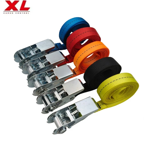Factory Price Heavy Duty 25MM Ratchet  Tie Down Cargo Lashing Straps 1 Inch Custom Cargo Rachet Strap
