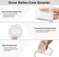 Pot Pembibitan Self Watering Baru 2.6 inci dengan Lubang Drainase, Plastik Transparan Ramah Lingkungan, Pot Tanaman Mini untuk Bibit Bunga