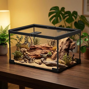 Terrarium Rectangulaire Moderne en Verre de Haute Qualité pour Gecko, Boîte de Présentation pour Reptile Arboricole Bioactif, Garantie 1 An - Product Image 5