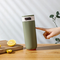 Tasse carrée portable de 500 ml avec poignée, en acier inoxydable 304, à double paroi, avec base antidérapante, anti-déversement et anti-chute