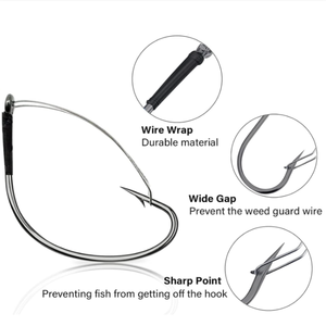 <span class=keywords><strong>Wacky</strong></span> Worm vishaken van koolstofstaal, <span class=keywords><strong>Wacky</strong></span> <span class=keywords><strong>Rig</strong></span> met onkruidbescherming, roestvrij staal, brede opening, rood, maat 3/0 voor baars - Product Image 3