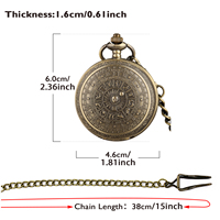 Montre de poche à quartz en métal de style steampunk avec chaîne pour homme, inspirée des horoscopes astrologiques et des constellations du zodiaque de la Grèce antique