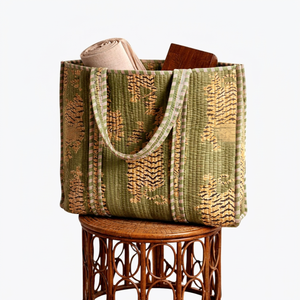 Bolso Tote Acolchado de Algodón con Estampado de Tigre, Estilo Bohemio, Abierto por Arriba, para Mujer, para Compras y Viajes - Product Image 1