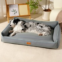 Grand lit pour chien lavable étanche à l'eau et à mâcher canapé-lit de luxe pour animaux de compagnie