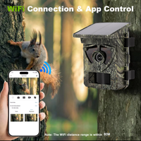 Caméra de chasse solaire 8K 60MP avec connexion Wi-Fi, contrôle par application, étanche et sans fil pour la faune