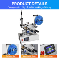 Machine d'étiquetage semi-automatique à écran tactile pour surfaces planes, idéale pour les boîtes de conserve, les boîtes carrées et les bouteilles rondes de jus ou de lait