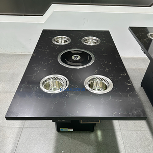 Kleadone lẩu không khói & Bàn BBQ Hàn Quốc khung thép không gỉ hiện đại thân thiện với môi trường cho nhà hàng 4 người sử dụng - Product Image 3