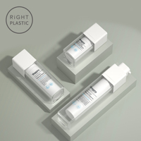ROB Nouveau Design 15ml 30ml 50ml Bouteille d'essence de lotion cosmétique sous vide en plastique à double couche transparente givrée à rotation carrée