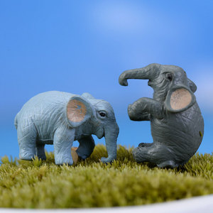 Figurines d'éléphants miniatures en résine de dessin animé réalistes, modélisées à la main, 2,5 cm, ornement de terrarium de mousse, micro-<span class=keywords><strong>paysage</strong></span>, vente en gros - Product Image 2