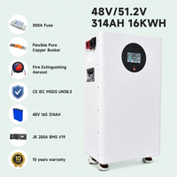 10KWH 15KWH Vertikal 48V 51.2V Baterai LiFePO4 314Ah 16kWh Kotak DIY Berdiri dengan JK V19 BMS Sistem Penyimpanan Energi Surya Rumah Tangga