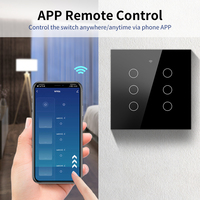 Interrupteur mural tactile intelligent ZigBee Brésil 4x4, 4/6 gangs, panneau en verre, fil neutre, contrôle par application pour Tuya Alexa Google Home