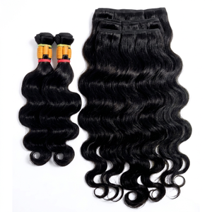 Body Wave <b>Hair</b> Bundles With Closure <b>Human</b> <b>Hair</b> <b>Weaving</b> Machine Double Weft Full Ends - Product Image 1