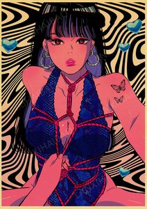 Affiches décoratives d'anime japonais, filles caricaturées sexy, tentures murales pour la <span class=keywords><strong>décoration</strong></span> rétro de la chambre - Product Image 2