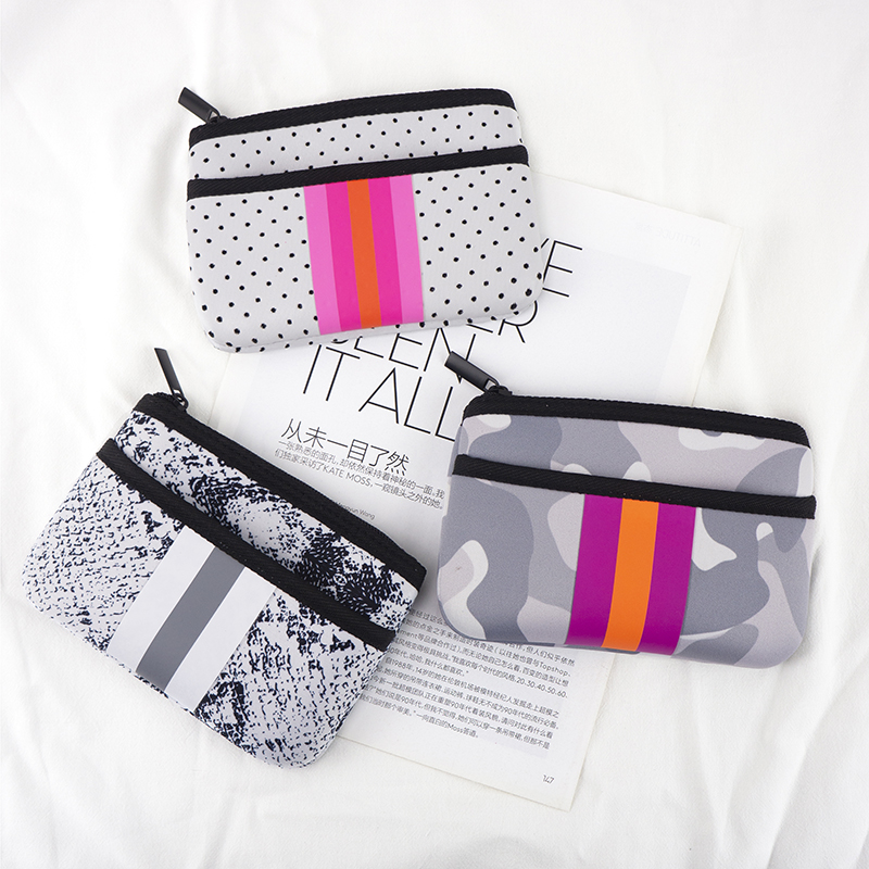 Кошельки для монет, кошелек для карт, сумка для ключей, мини-кошелек удобный кошелек для монет, кошелек для ключей на молнии из неопрена для женщин