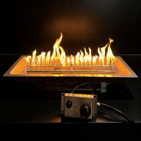 Kit de foyer au gaz rectangulaire en acier inoxydable de 73 cm à encastrer pour foyer extérieur et cheminée.