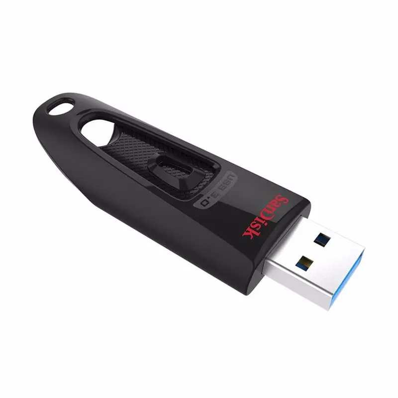 Sandisk 3.0 Ultra Usb Flash sürücü siyah CZ48 16GB 32GB 64GB 128GB 256GB 512GB Pendrive Memory Stick orijinal plastik USB3.0 22G