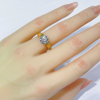 Bague en argent sterling 925 fin, certifiée GRA, 2 carats, couleur D, moissanite, bijoux pour homme, femme, couple, fiançailles, alliance de mariage