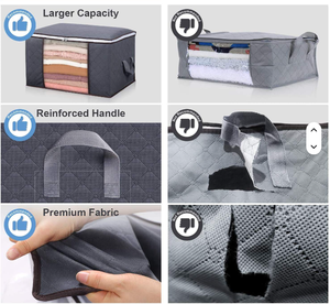 High quality <b>large</b> capacity <b>storage</b> <b>bag</b> <b>with</b> <b>zipper</b> suitable for organizing and storing blankets, blankets, and clothing - Product Image 2