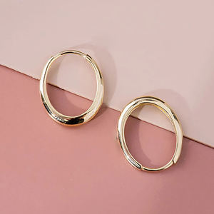 Orecchini a polsino ovali da donna, semplici e minimalisti, accessori per l'orecchio da indossare tutti i giorni - Product Image 3