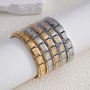 Bracelet modulaire floral en alliage, chaîne unisexe, cadeau de bijoux, style classique, origine Yiwu - Product Image 1
