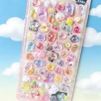 Autocollants décoratifs 3D en PVC personnalisés, autocollants en relief Kawaii, autocollants en forme de bonbons pour coque de téléphone, carnet, albums, autocollants 3D