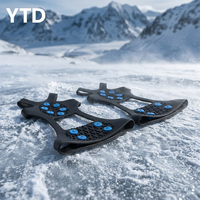 Crampons à glace YTD YTD-005 conformes aux normes EPI, base en caoutchouc, résistance à -40°C, coefficient d'adhérence 0,85, 10 crampons en acier au tungstène