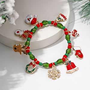 Nouveau Bracelet de Noël 2024, Bijou Perlé en Cristal, Bracelet en Métal avec Élément Père Noël, Cadeau Décoratif - Product Image 2