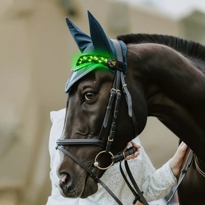 Collier de tête de cheval lumineux à LED équestre - Rechargeable, réfléchissant, respirant, utilisation estivale, polyester, nylon, réglable pour cheval - Product Image 1