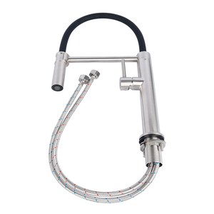 현대 풀 아웃 분무기 싱크대 주방 수도꼭지 스테인레스 스틸 탭 단일 구멍 당겨 주방 수도꼭지 - Product Image 6