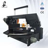 Scie à ruban de type portique à double colonne pour métal GB4230X, machine à scier à ruban avec angle de coupe de 0 à 45-60 degrés