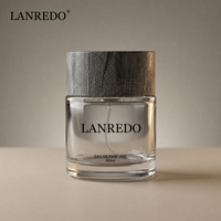 Vente en gros de flacons de parfum ronds transparents de luxe 30ml 50ml 100ml Flacon de parfum en verre vide avec bouchon en bois