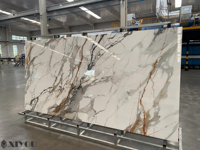 Baldosas Modernas para Piso de 3200*1600 mm, Panel de Piedra de Porcelana Imitación Mármol, Losas de Piedra Artificial Sinterizada, Mesa de Comedor de Piedra Sinterizada
