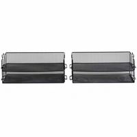 Desktop Letter Tray File Organizer Sorter Desk Document Organizer Shelf Tray Magazine Holder 4 Tier Stackable Heavy Duty Metal