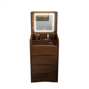 Деревянный туалетный столик YMSC в современном стиле, многофункциональная тумбочка с функцией хранения