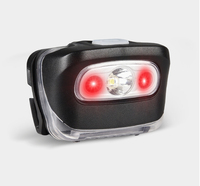 Lampe frontale LED portable à piles sèches AAA avec lumière d'avertissement rouge et torche réglable