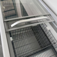 Congélateur modulaire commercial combiné avec porte vitrée supérieure pour l'affichage et le stockage d'aliments surgelés en supermarché